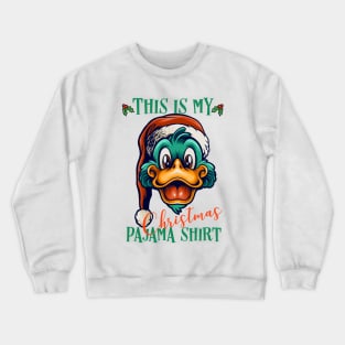 This Is My Christmas Pajama Outfit Xmas Lights Funny Duck Crewneck Sweatshirt